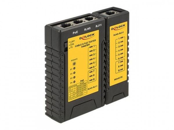 Netzwerk Tester RJ45 / RJ12 / PoE Delock