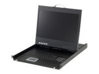 LevelOne KVM Konsole 19" LCD 8xUSB-B,8xVGA,8xPS/2 US schwarz
