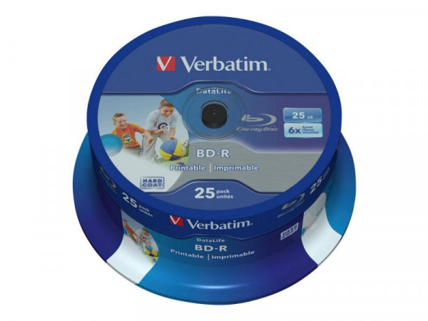 BD-R Verbatim Datalife SL 6x 25GB IJP 25 Pack Spindle