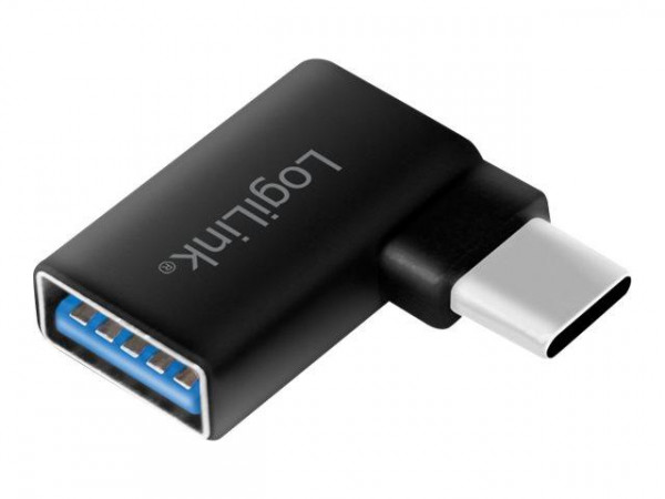 LogiLink Adapter USB 3.2 Gen1 Type-C,C/M zu USB-A/F,90°,schw
