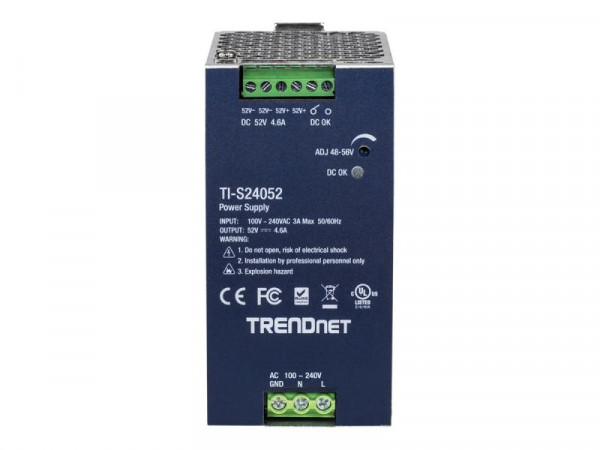 TRENDnet DIN-Rail Power Supply 240W,52V DC,4.61A, AC to DC