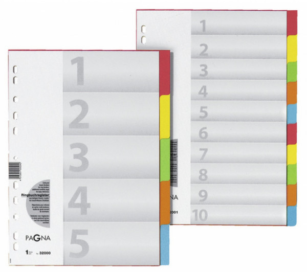PAGNA Register A4 XXL 10tlg. 5-farbig