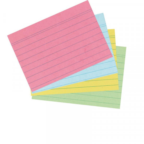 Herlitz Karteikarte A6 liniert gr/gl/ro/bl 200er Packu