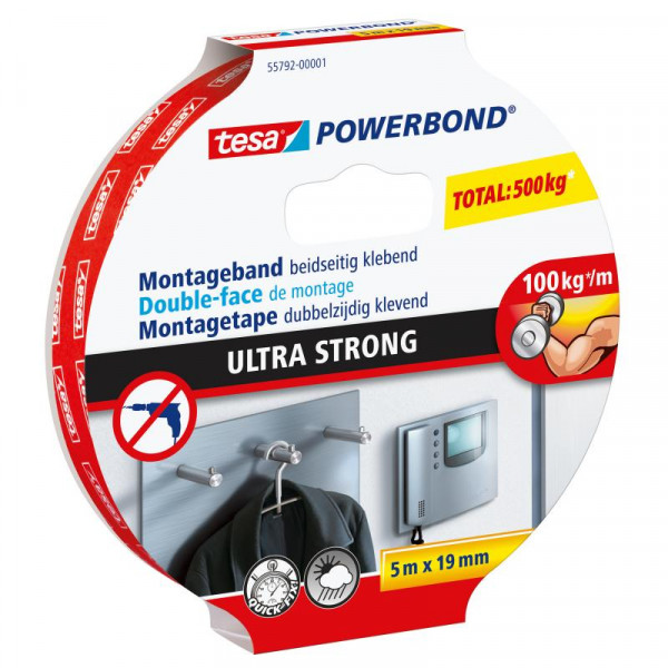 tesa Powerbond Montageband Ultra Strong 5m 19mm