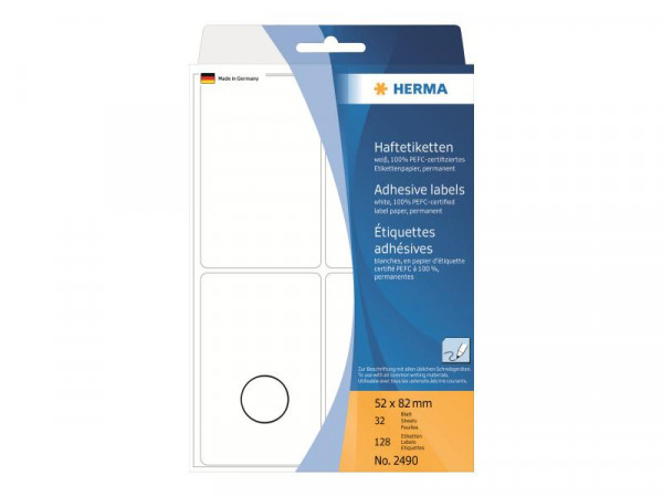 HERMA Vielzwecketiketten weiß 52x82 mm Papier matt 128 St.