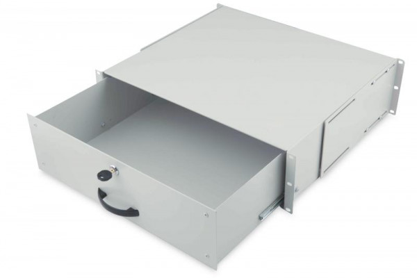 DIGITUS Schublade 3HE 483mm grau abschließbar