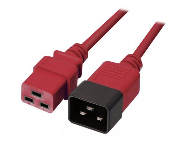 Lindy Verlängerung IEC C19 auf IEC C20 rot H05-VVF 3G 2m