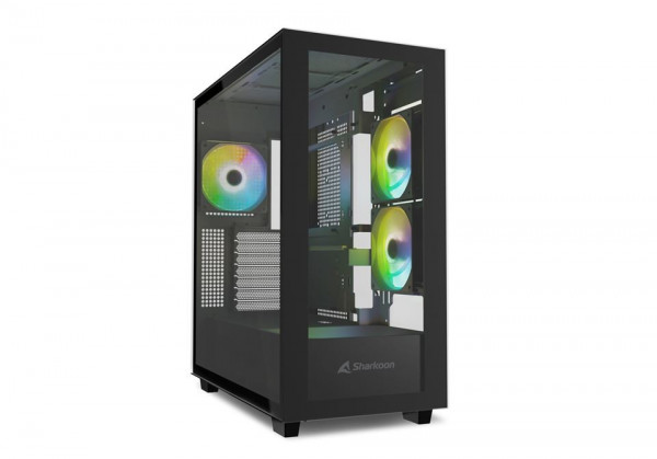 Sharkoon Gehäuse Rebel C60 RGB ATX 2xGlas schwarz