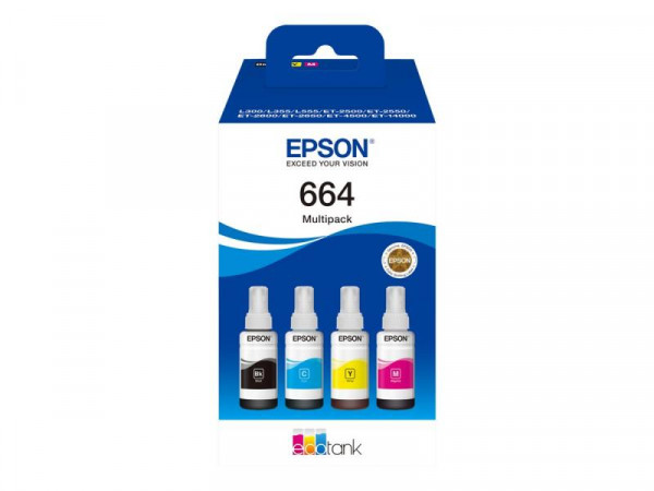 Tintenbehälter Epson 664 4er-Pack black + color T6646