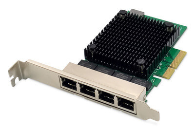 DIGITUS Netzwerkkarte 4Port RJ45 RTL8125B 2,5GBits ServerNIC