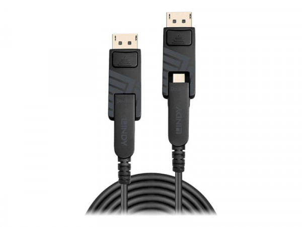 LINDY 100m Fibre Optic Hybrid DisplayPort 1.4 Cable