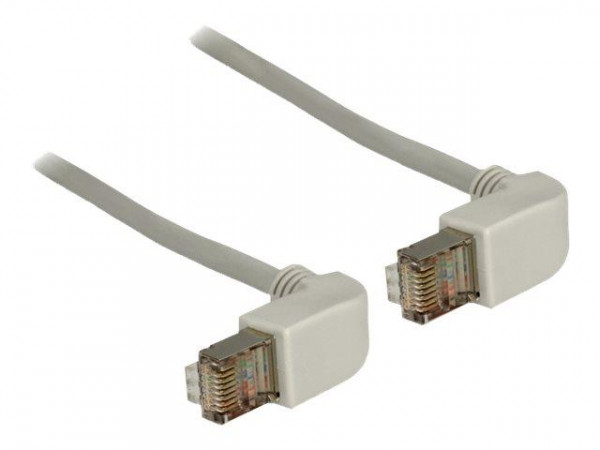 Patchkabel gewinkelt Delock RJ45 S/FTP Cat5e 0.50m grau