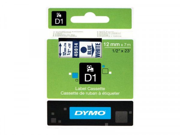 DYMO D1 Schriftband 45014 12mmx7.0m blau ->weiß