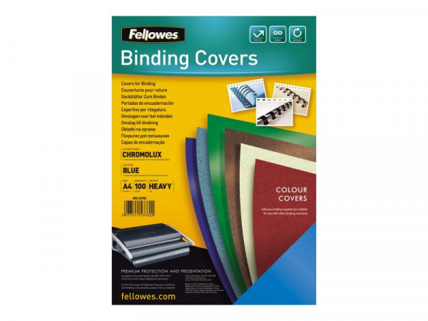 Fellowes Präsentationsdeckb. Chromolux Blau A4 250G 100PK