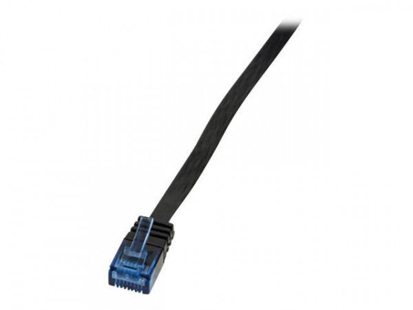 LogiLink Flach Patchkabel RJ45 U/UTP Cat6 3.00m schwarz