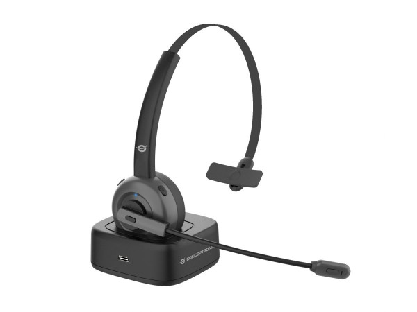 CONCEPTRONIC Headset Wireless Bluetooth mit Ladestation sw