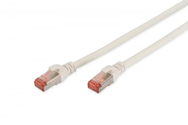 DIGITUS Patchkabel Cat6 S/FTP 2xRJ45 0.5m weiß Hebelschutz