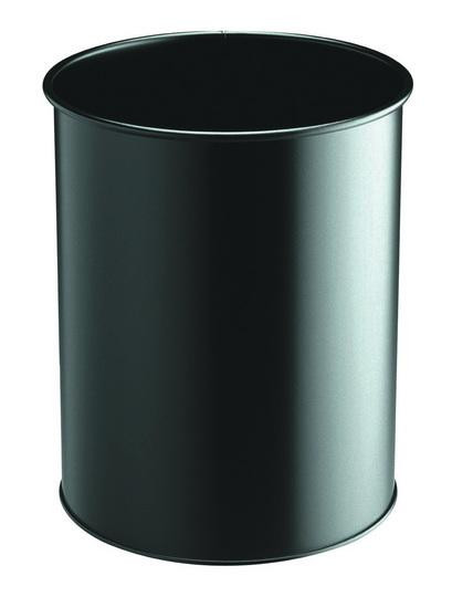DURABLE Papierkorb Metall rund 15 Liter schwarz