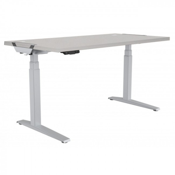 Fellowes Schreibtisch 160x80cm elektrisch grau-silber