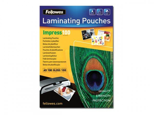Fellowes Laminierfolie 100MIC glänzend A5 100er Pack