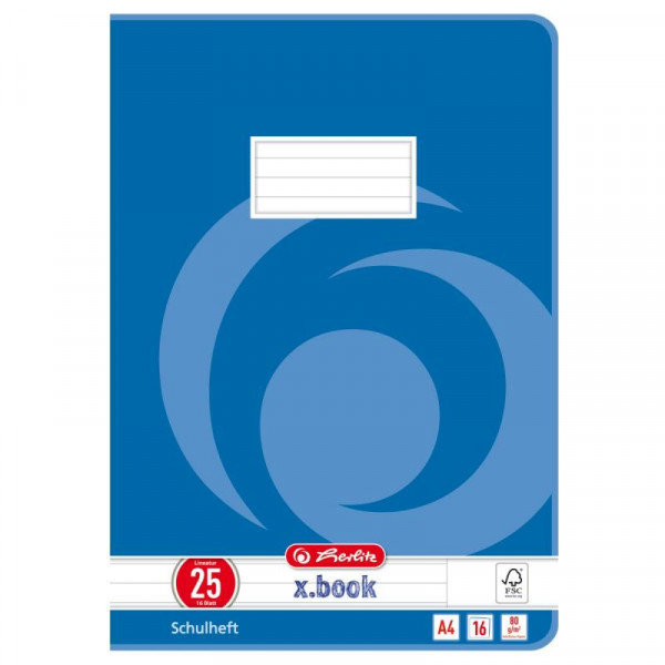 Herlitz Hefte x.book A4/16 Lin.25 FSC Mix