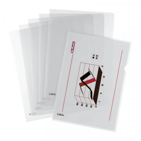 Herlitz Aktenhülle A4 genarbt transparent 100er Packu