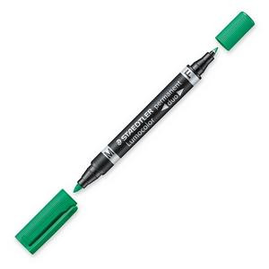 STAEDTLER Zweispitzmarker Lumocolor perm grün 10 Stück