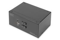 DIGITUS KVM Switch, 2-Port, 4K60Hz, 4xDP in,2xUSB-B,2xAudio