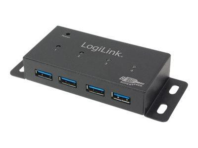 LogiLink USB 3.0 HUB 4-port, metal, incl. power supply