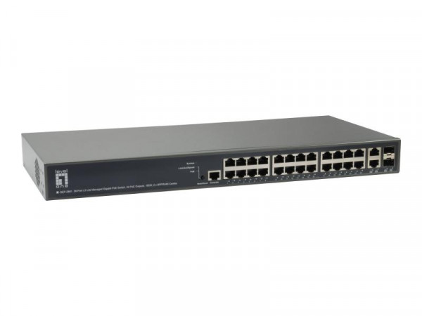 LevelOne Switch 26x GE GEP-2681 2xGSFP 185W 24xPoE