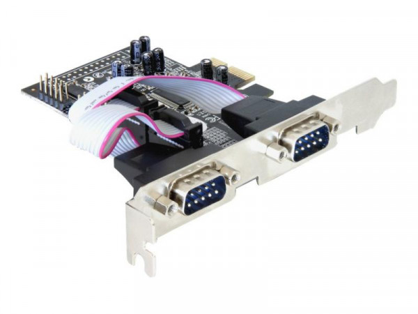 PCI Expr Card Delock 4x D-Sub9 ext (je 2 auf Slotblech)
