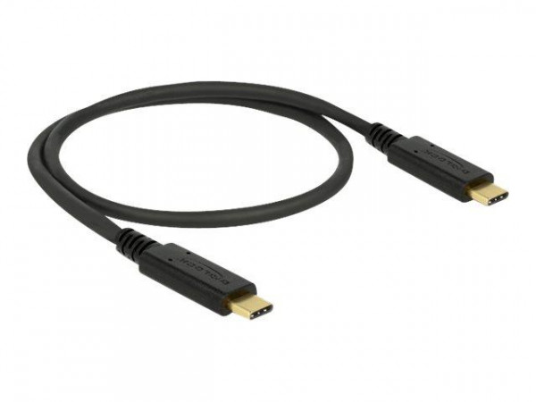 DELOCK Kabel USB 3.1 Gen2 C > C E-Marker 3A 0.5m schwarz