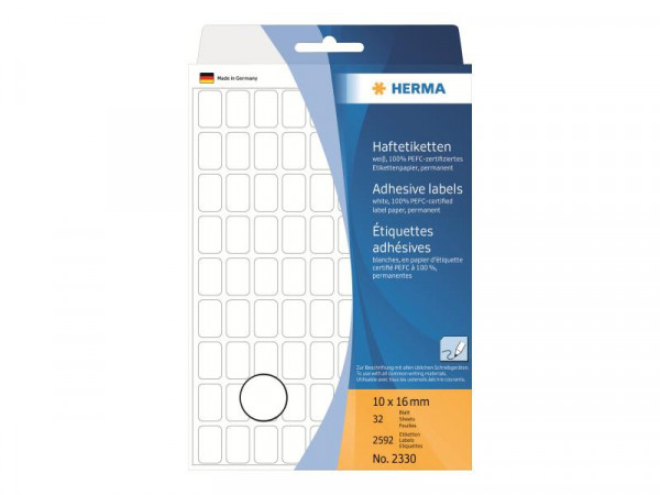 HERMA Vielzwecketiketten weiß 10x16 mm Papier matt 2592 St.