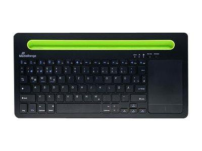 MediaRange Tastatur Wireless 78 Tasten Touchpad DE schwarz