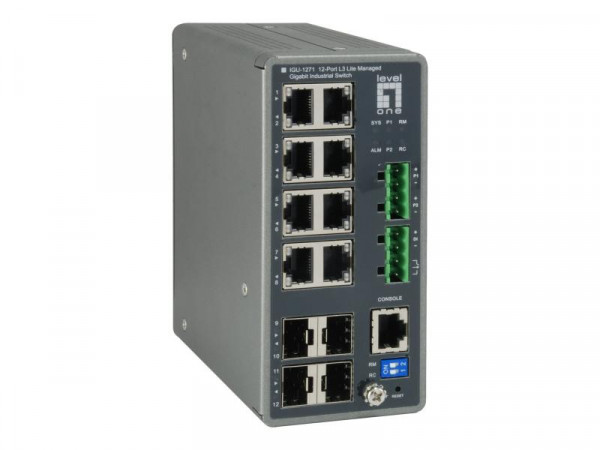LevelOne Switch 8x GE IGU-1271 4xGSFP 8xPoE