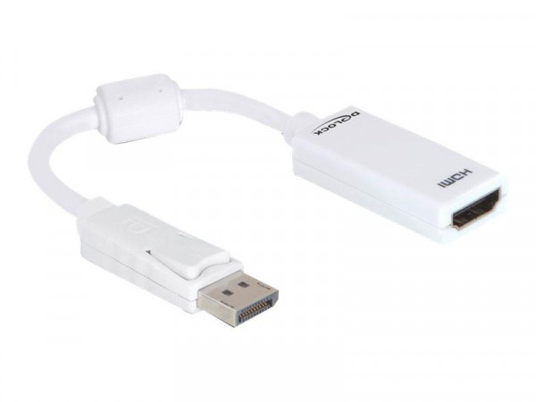 Displayport Adapter Delock DP -> HDMI St/Bu 0.22m Kabel weiß