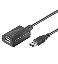 Goobay USB-A 2.0 Verlängerung aktiv, 5m, schwarz, retail