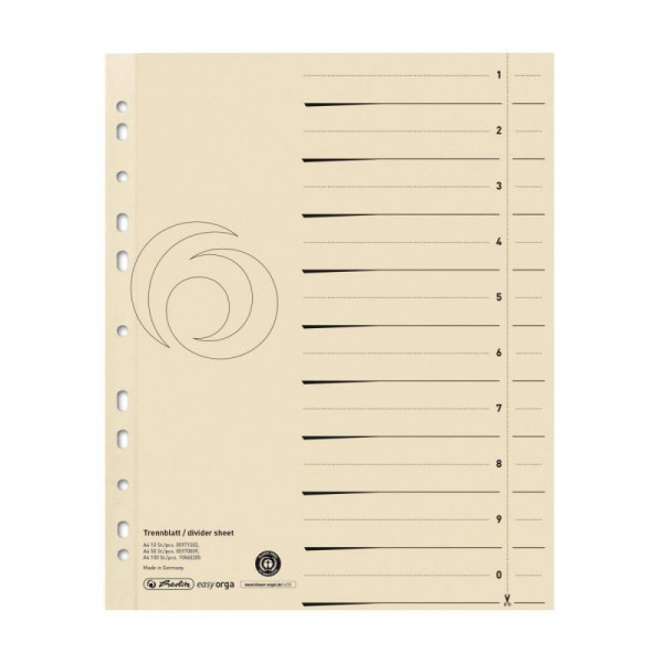 Herlitz Trennblatt A4 chamois 100er easy orga