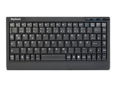 Tastatur Keysonic ACK-595C+ (US) Mini SoftSkin PS/2-USB black