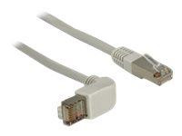 Patchkabel gewinkelt Delock RJ45 S/STP Cat6A 0.50m grau