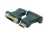LogiLink HDMI Adapter, HDMI male - DVI-D female, (Gold)