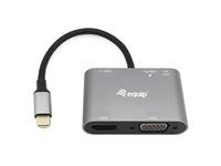 Equip Adapter USB-C -> HDMI,VGA/USB3.0,PD,AUX,4K60Hz 0.15 sw