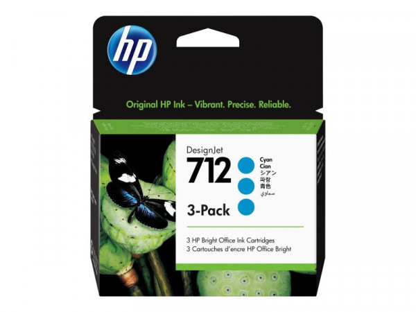 Patrone HP Nr.712 cyan 3ED77A 3-Pack LFP