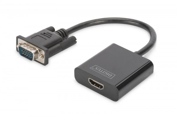 DIGITUS Konverter VGA > HDMI + Audio Full HD 1080p schwarz