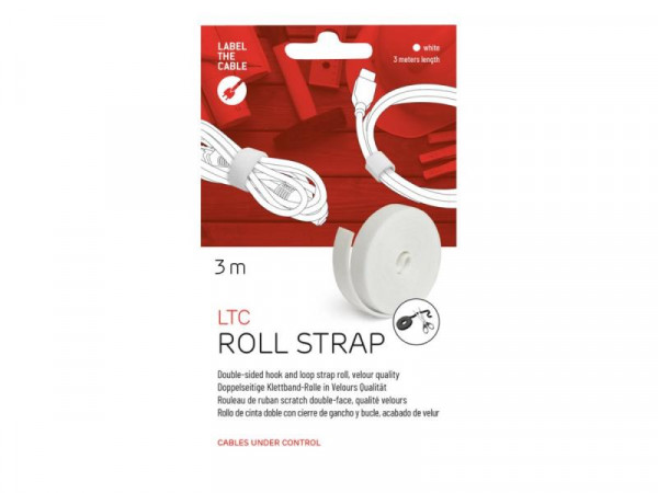 Klettrolle LTC Roll 3m zum Bündeln&Ordnen von Kabeln weiß