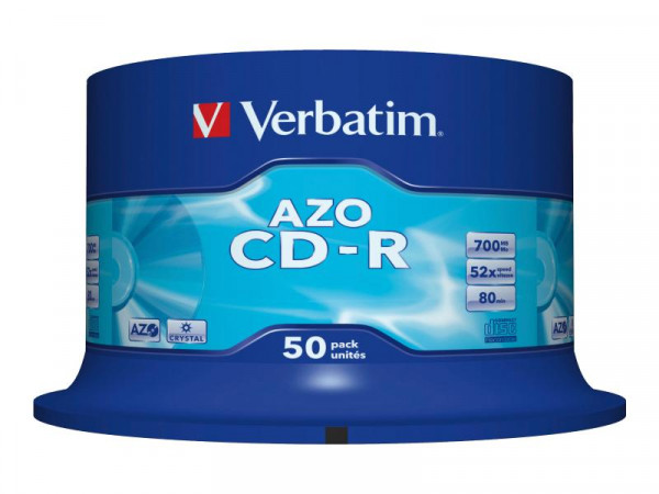 CD-R Verbatim 700MB 50pcs Pack 52x Spindel Azo crystal
