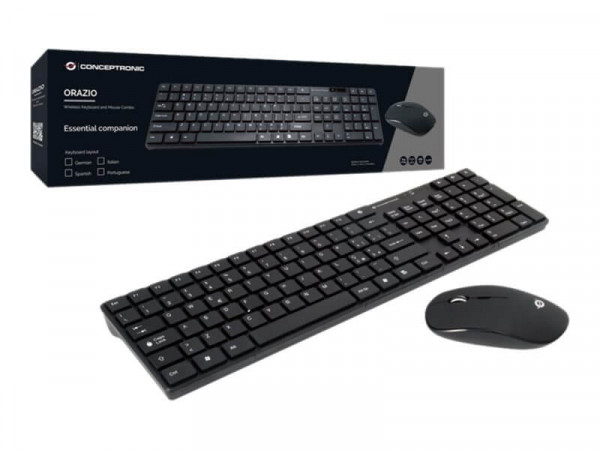 CONCEPTRONIC Wireless Keyboard+Mouse,Layout italienisch sw