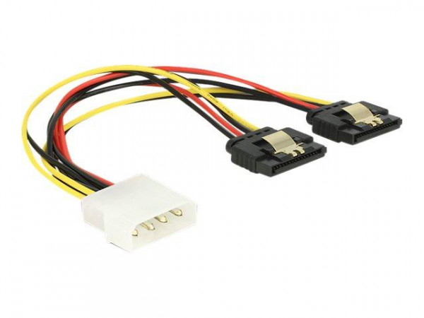 Stromkabel Delock Molex 4pin -> 2x SATA 15pin St/Bu 0.20m