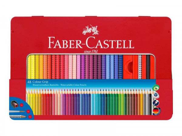 FABER-CASTELL Buntstift Colour Grip 48er-Metalletui