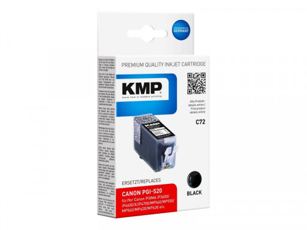 KMP C72 - 19 ml - Schwarz - Tintenpatrone (Alternative zu: Canon PGI-520BK)